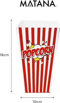 50 Duurzame Popcorn Bakjes (18x10cm) - Popcorn Zakjes Voor Filmavonden, Feestjes - Ook Geschickt Als Snoepbakje Of Feestzakje Voor Kinderen -Keukengerei Winkel 702x1200 4