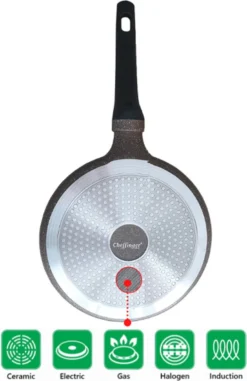 Cheffinger Pannenkoekenpan - Antiaanbaklaag - Krasbestendig - 28cm -Keukengerei Winkel 778x1200