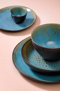 Palmer Bord Lotus 27.5 Cm Zwart Turquoise Stoneware 2 Stuk(s) -Keukengerei Winkel 800x1200 69