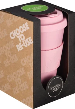 Ecoffee Cup Local Fluff PLA - Koffiebeker To Go 400 Ml - Roze Siliconen -Keukengerei Winkel 826x1200