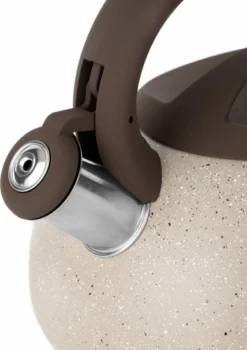 Florina Lava Fluitketel RVS Met Steen Coating 2,5L Voor Alle Warmtebronnen - Waterketel - Waterkoker - Cool Touch Handvat - Bruin / Beige -Keukengerei Winkel 848x1200 4