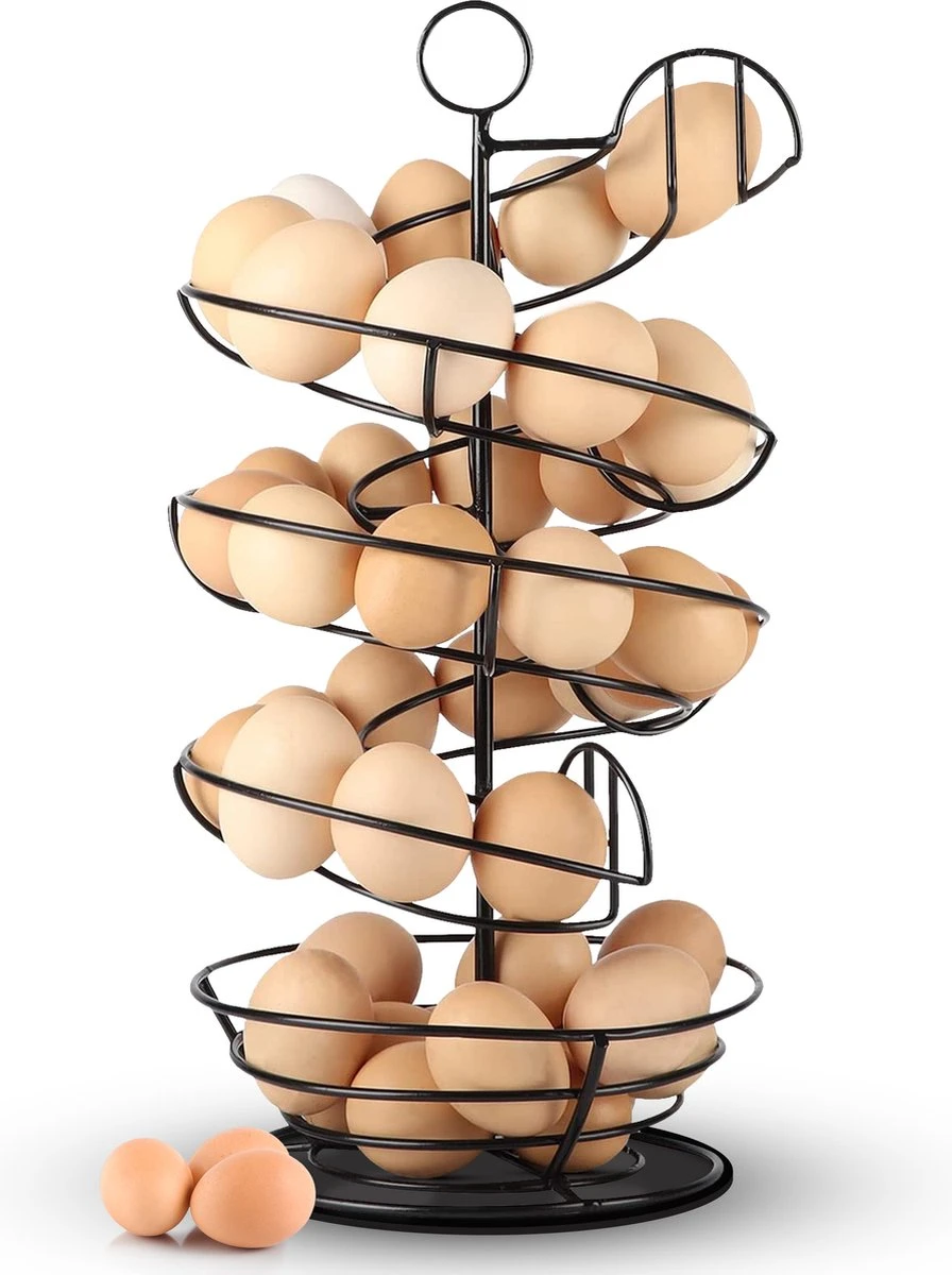 Eiermand – Eierrek – Eierhouder – Eieren – Zwart - Pasen - Tot 40 Eieren - 360° - BAULK® 1 Eiermand – Eierrek – Eierhouder – Eieren – Zwart - Pasen - Tot 40 Eieren - 360° - BAULK®