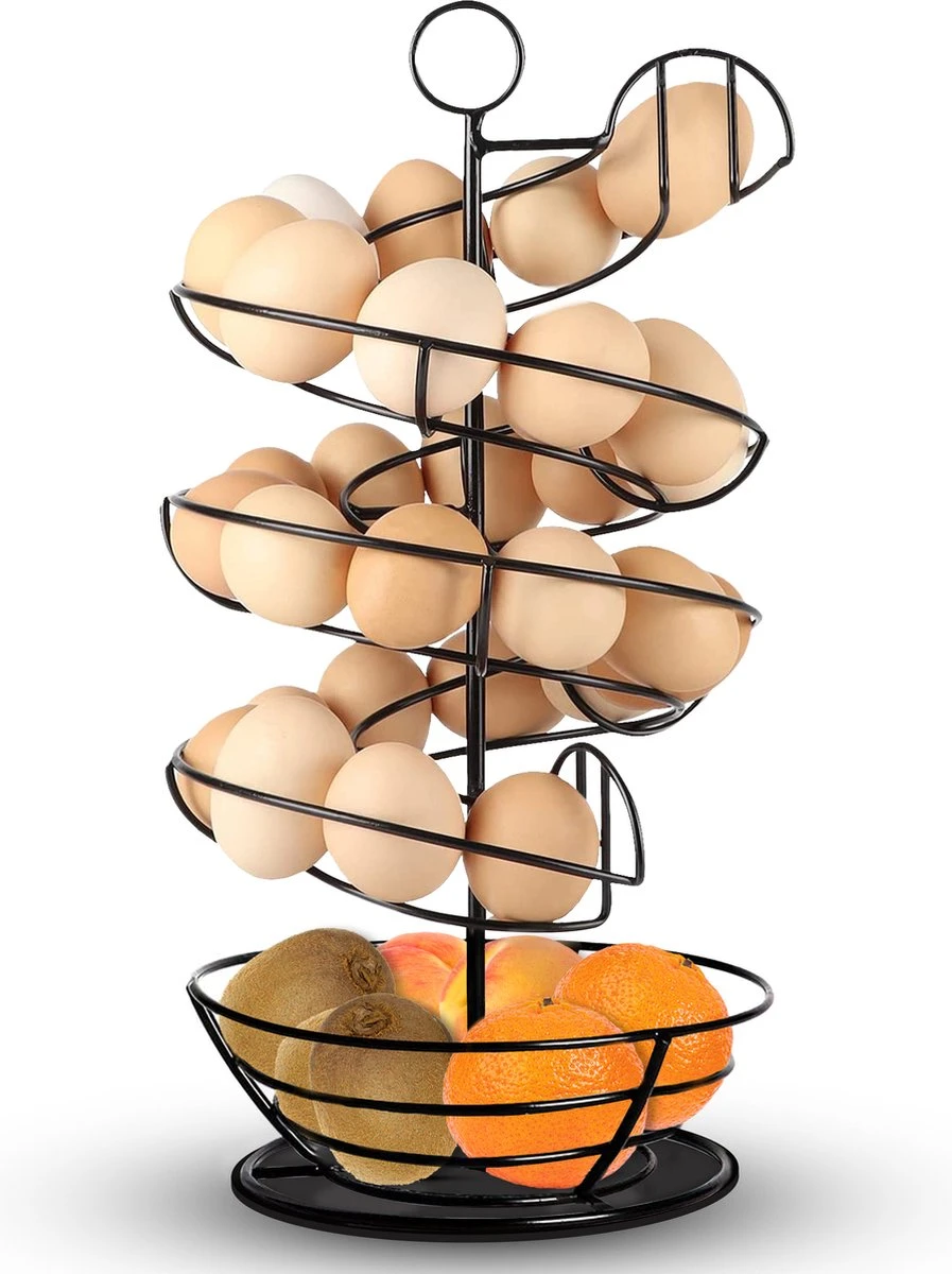 Eiermand – Eierrek – Eierhouder – Eieren – Zwart - Pasen - Tot 40 Eieren - 360° - BAULK® 8 Eiermand – Eierrek – Eierhouder – Eieren – Zwart - Pasen - Tot 40 Eieren - 360° - BAULK® - Afbeelding 8