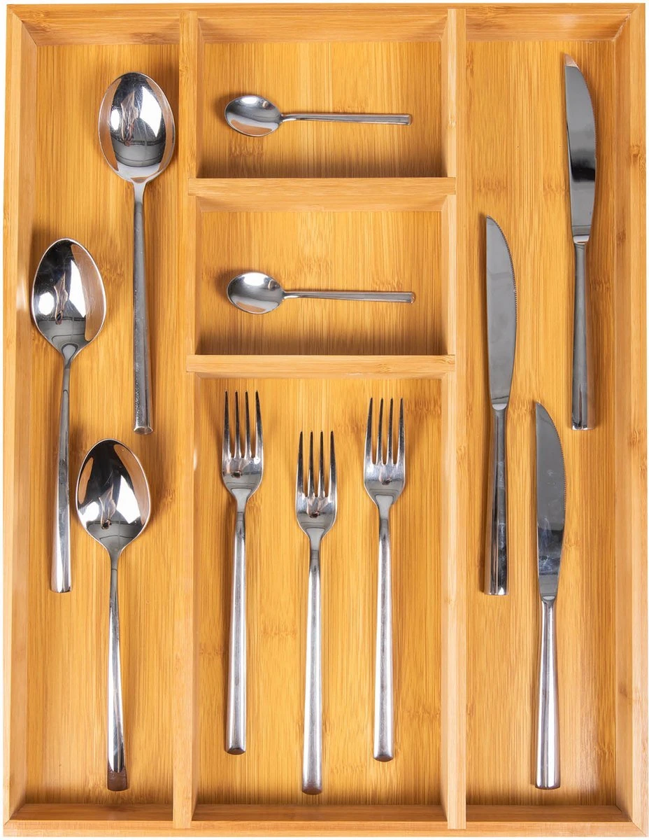 Coninx Bestekbak Bamboe 36CM Breed - Besteklade - Opbergbak - Duurzaam - Voor Laden Vanaf 47cm Diep 4 Coninx Bestekbak Bamboe 36CM Breed - Besteklade - Opbergbak - Duurzaam - Voor Laden Vanaf 47cm Diep - Afbeelding 4