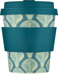 Ecoffee Cup Creasy Lu PLA - Koffiebeker To Go 240 Ml - Groenblauw Siliconen