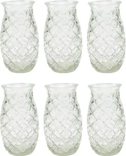 Merkloos Beker - Glas Ananas - 6 Stuks - Zomer - Cocktail -400ml -Keukengerei Winkel 971x1200 1